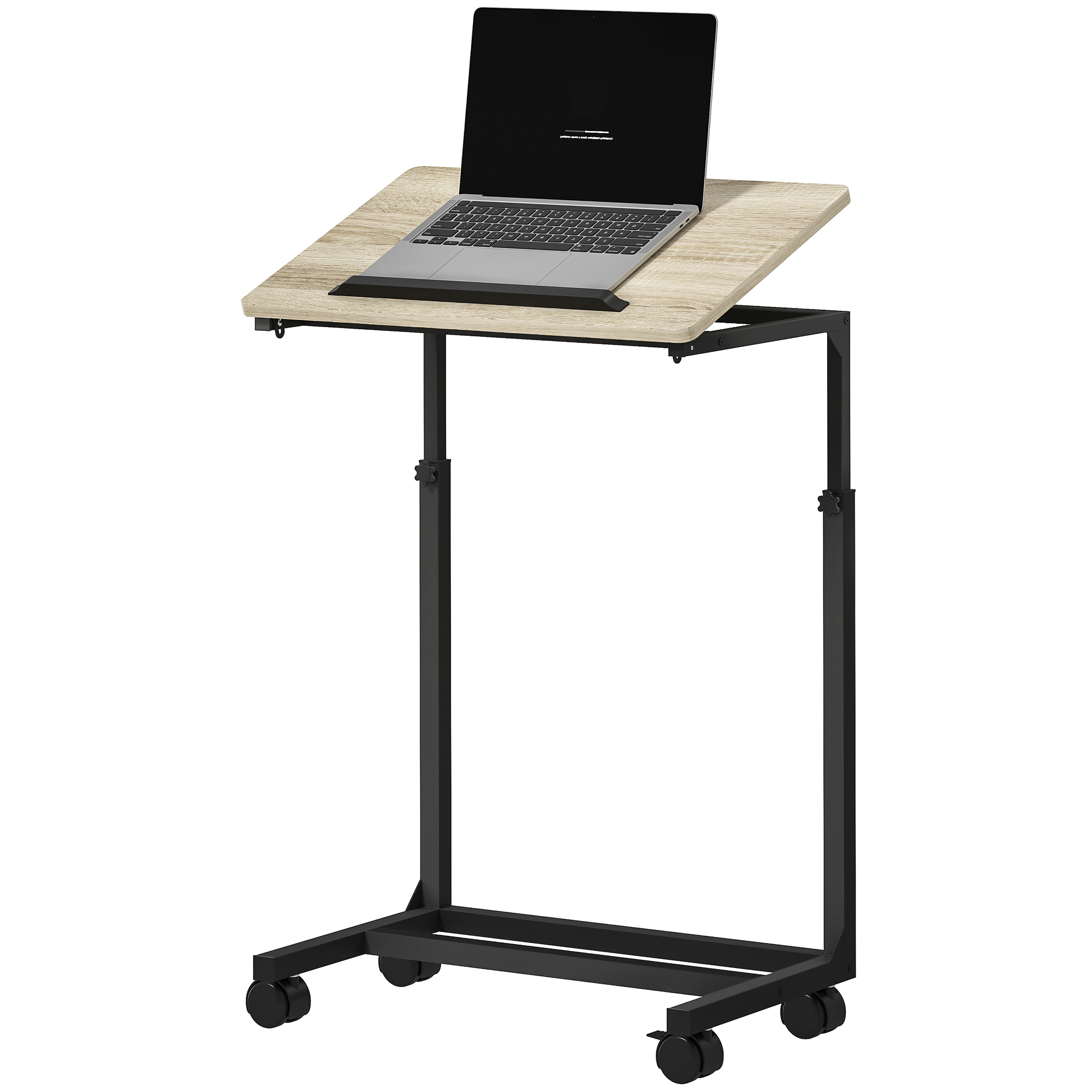Beistelltisch, Schreibtisch, Nachttisch, höhenverstellbar, 4 Rollen, Metallrahmen