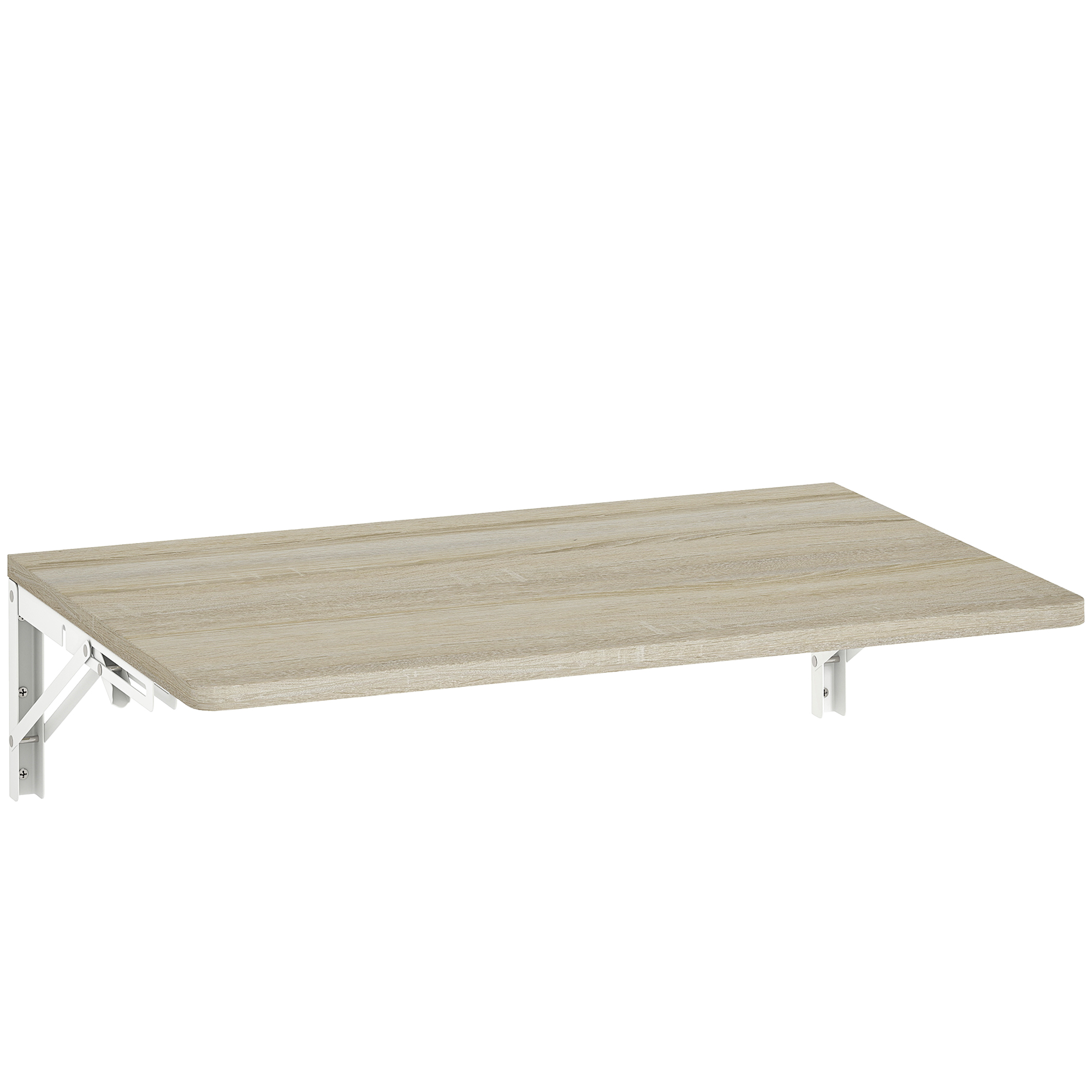 Wandklapptisch, 60x40 cm Klapptisch, Platzsparender Schwimmender Schreibtisch mit abgerundeten Ecken, für Homeoffice, Wohnzimmer, Schlafzimmer, Küche, Eiche