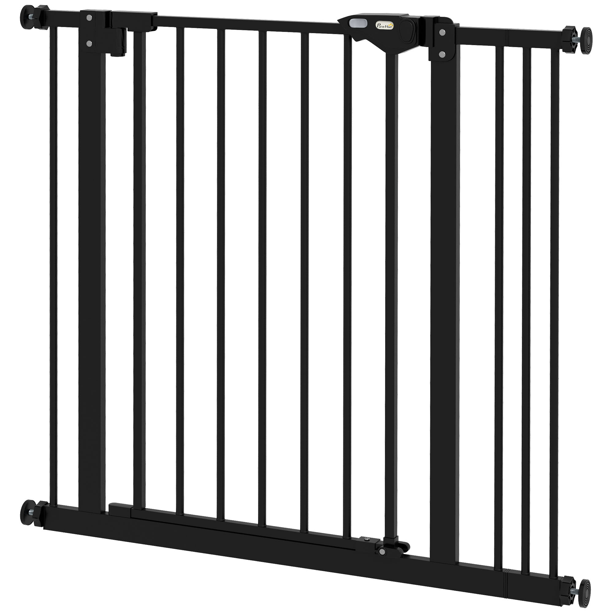 Türschutzgitter für Hunde, Absperrgitter, Schutzgitter für Haustiere, Metall, Kunststoff, 74-87 cm, Schwarz