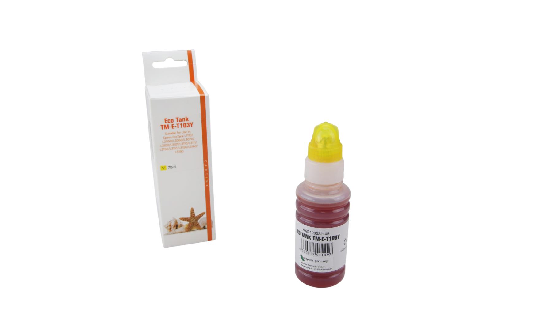 T103Y Eco Tank Nachfüllflasche gelb für Epson / C13T00S44A / 70ml
