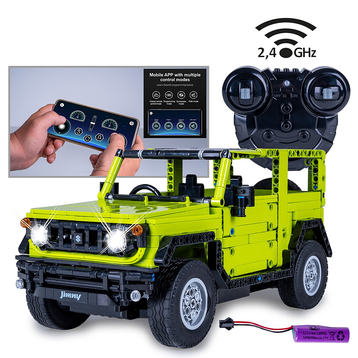 CaDA Set C51201W Suzuki Jimny 1:12 grün 2,4GHz Bricks CaDA Set C51201W Suzuki Jimny 1:12 grün 2,4GHz Bricks