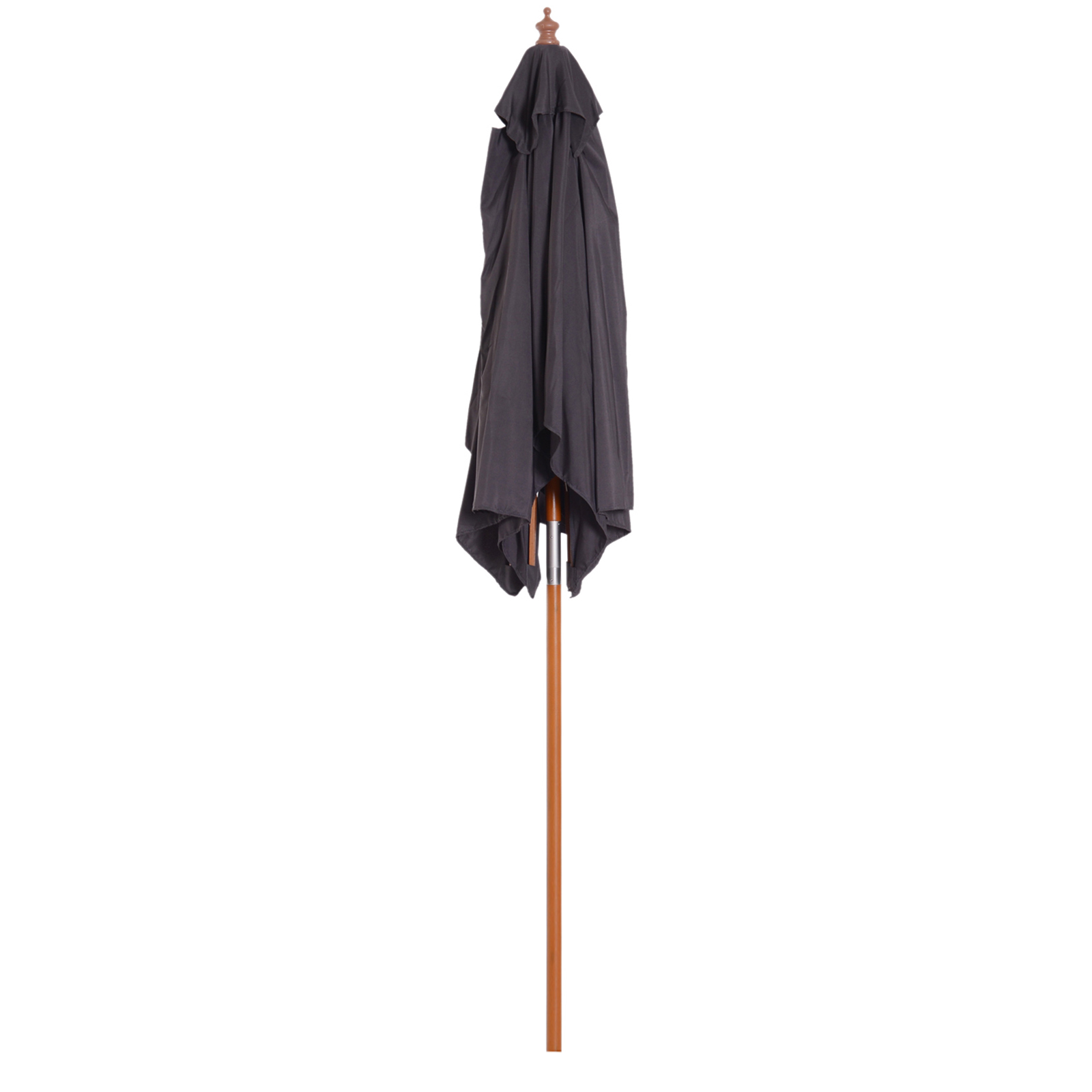 Sonnenschirm 200 x 150 x 235 cm Knickbarer Gartenschirm 3-stufig einstellbar rechteckig Strandschirm wasserabweisend und UV-beständig für Strand Balkon Terrasse Garten Dunkelgrau