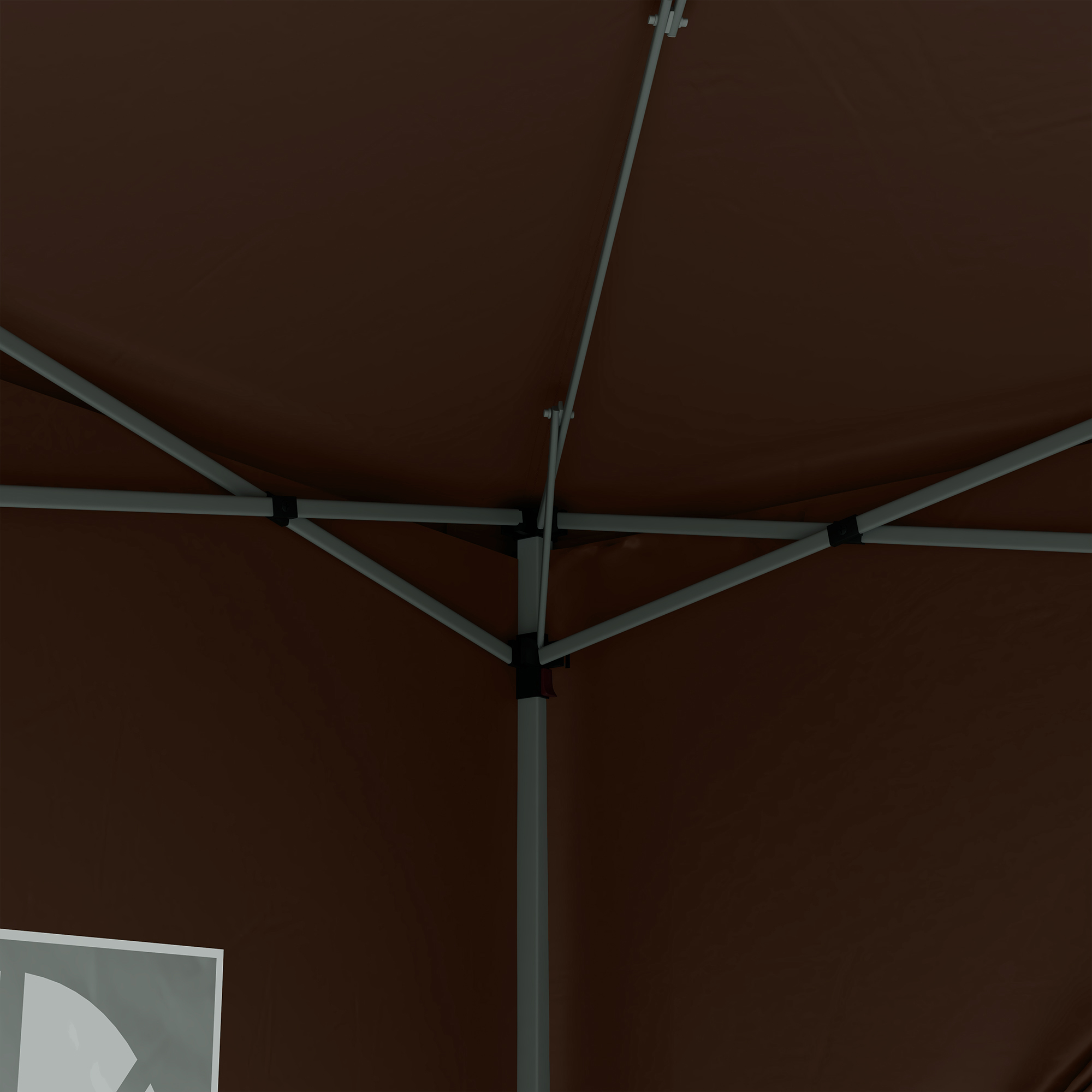 3 x 3 m Pavillon mit 4 Seitenwänden, Fenster, Festzelt mit UV-Schutz, Gartenzelt inkl, Tragetasche, Stahl, Kaffee