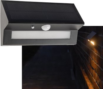 LED Solar Wandleuchte "SWL-AS400" / IP44, warmweiß 3000K, PIR Sensor LED Solar Wandleuchte "SWL-AS400" / IP44, warmweiß 3000K, PIR Sensor