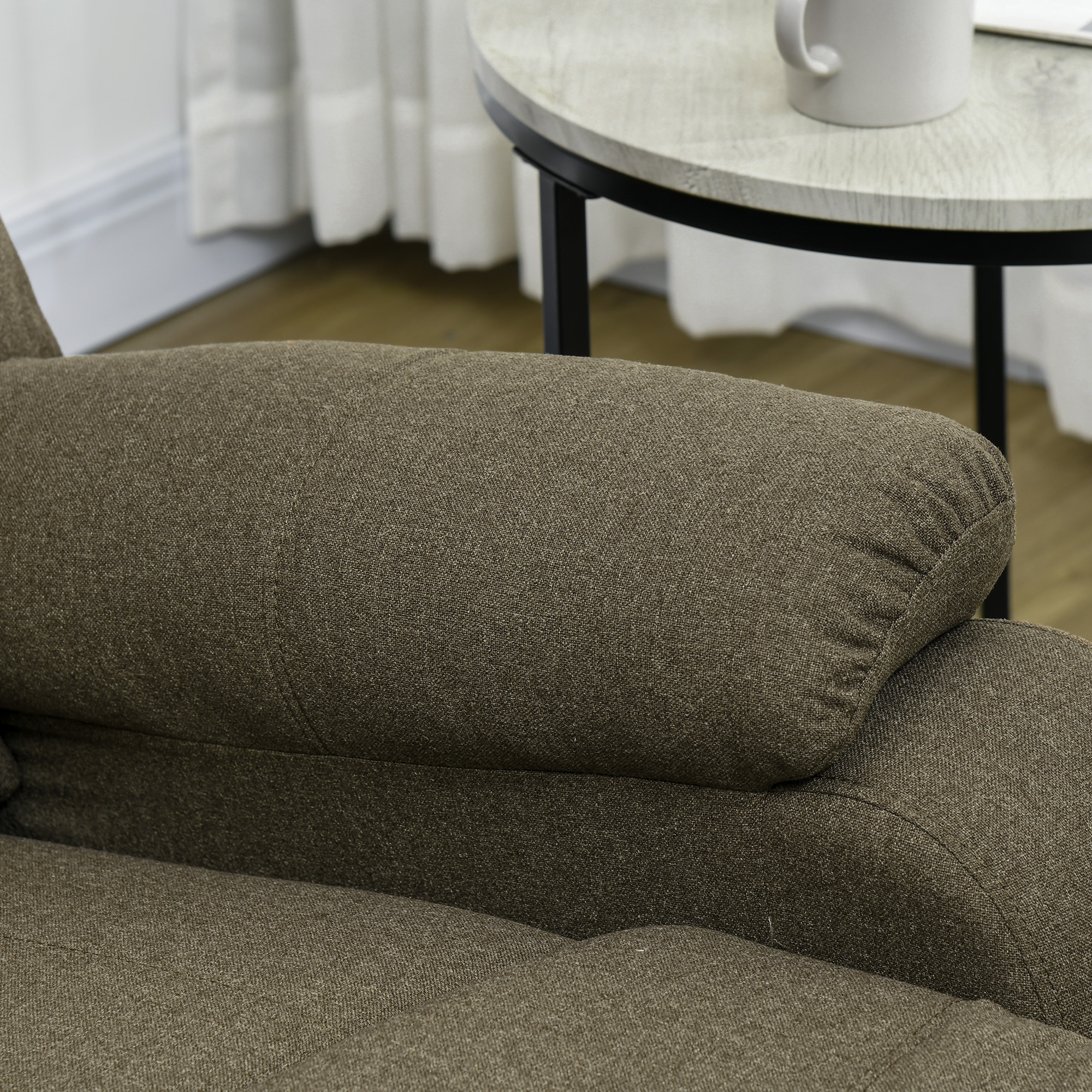 Relaxsessel, Liegefunktion und Fußstütze, verstellbar, bis 150 kg, Stahlrahmen, 90 x 96 x 98 cm, Braun