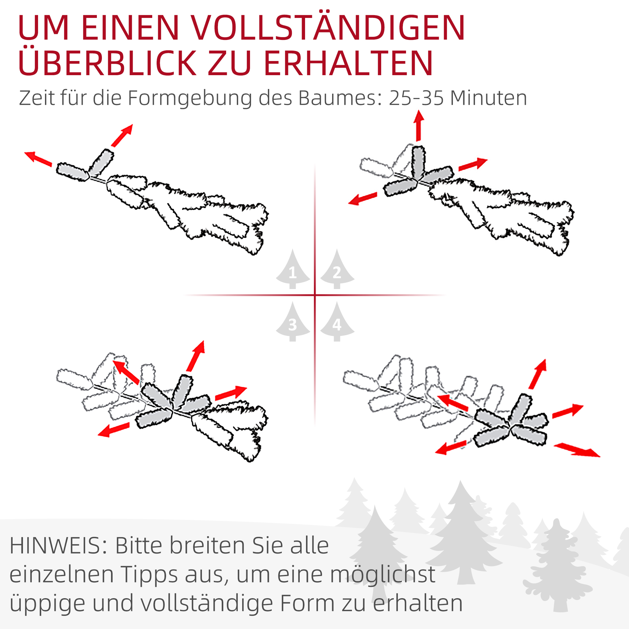 Künstlicher Weihnachtsbaum, 1,80 m, mit 523 Zweigen, Kunstschnee, lebensechtes Aussehen, schlanke Form