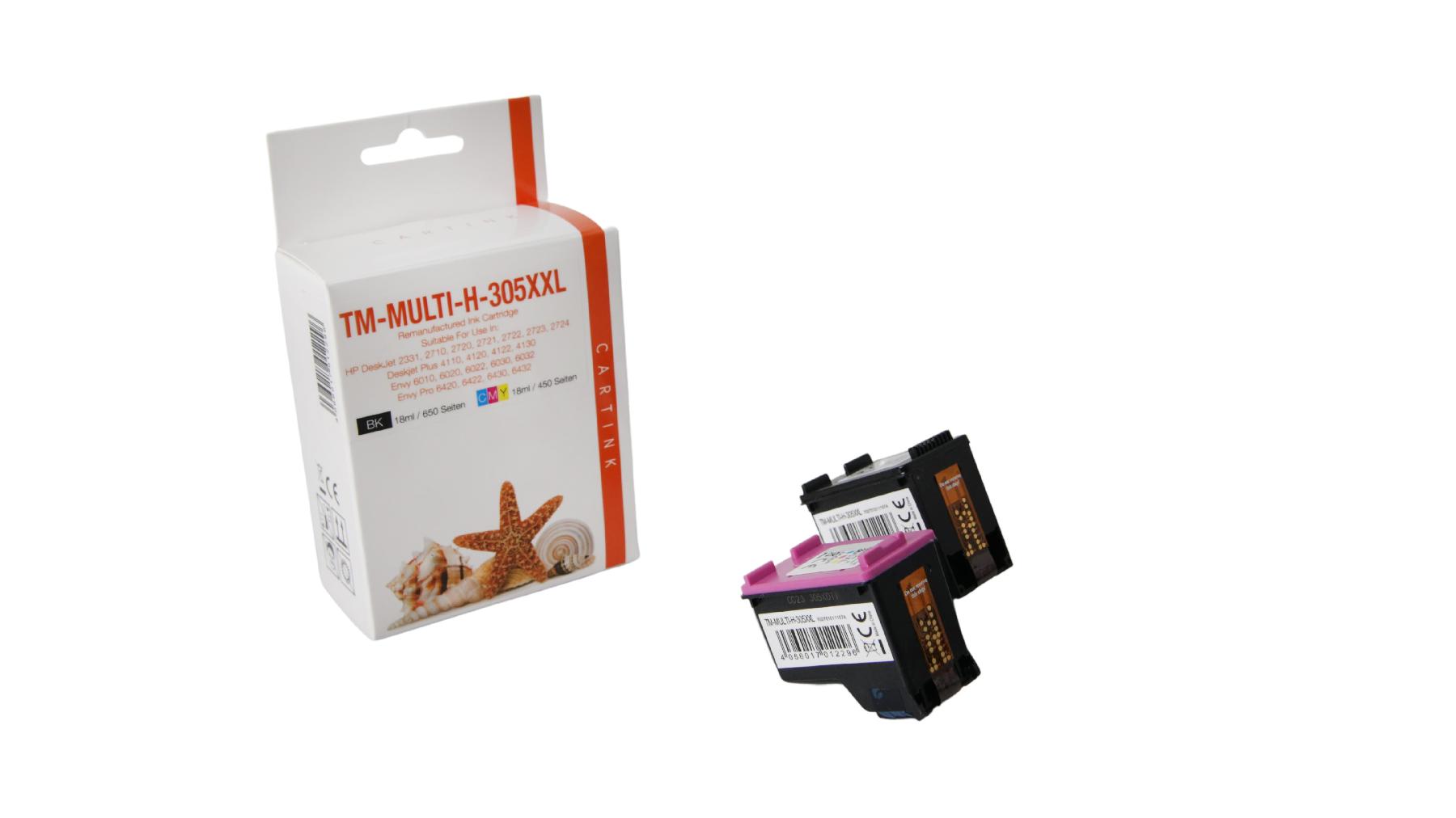 Multipack 305XXL alternativ Tinte für HP / 6ZA94AE / BK650 Seiten / CMY450 Seiten