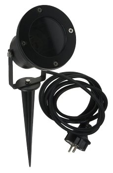 Gartenleuchte "CT-GS10", schwarz, 230V, 1,5m Kabel+Erdspieß, GU10 Fassung