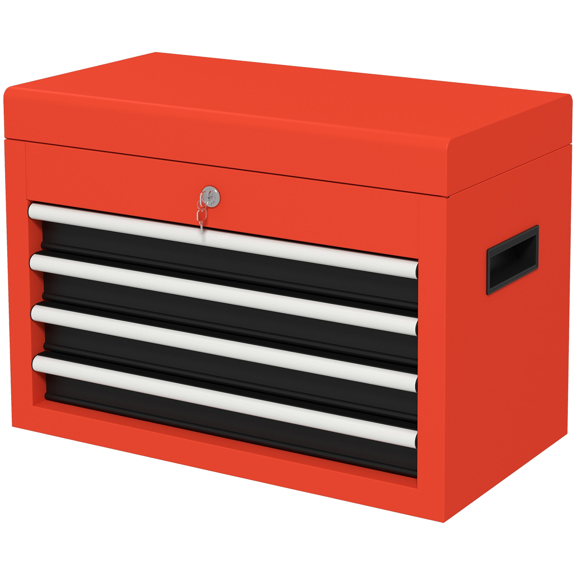 Werkzeugkasten Werkzeugtrolley, inkl, Schloss, 2 Schlüssel, 45 cm x 24,5 cm x 32,5 cm, Rot