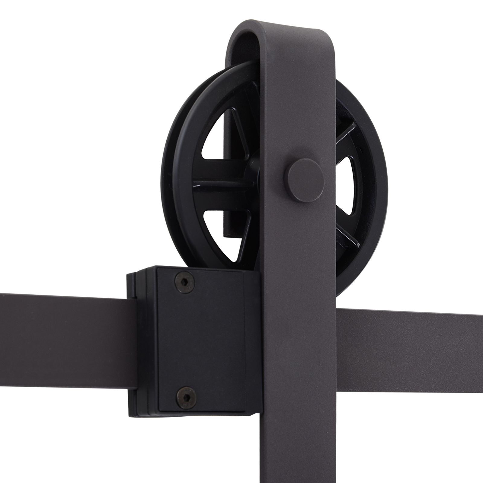 Gleitschienen-Bausatz für Schiebetür, inkl, Schienen, Rollen, Bodenstopper, 183 cm, bis 100 kg belastbar, Dunkelbraun
