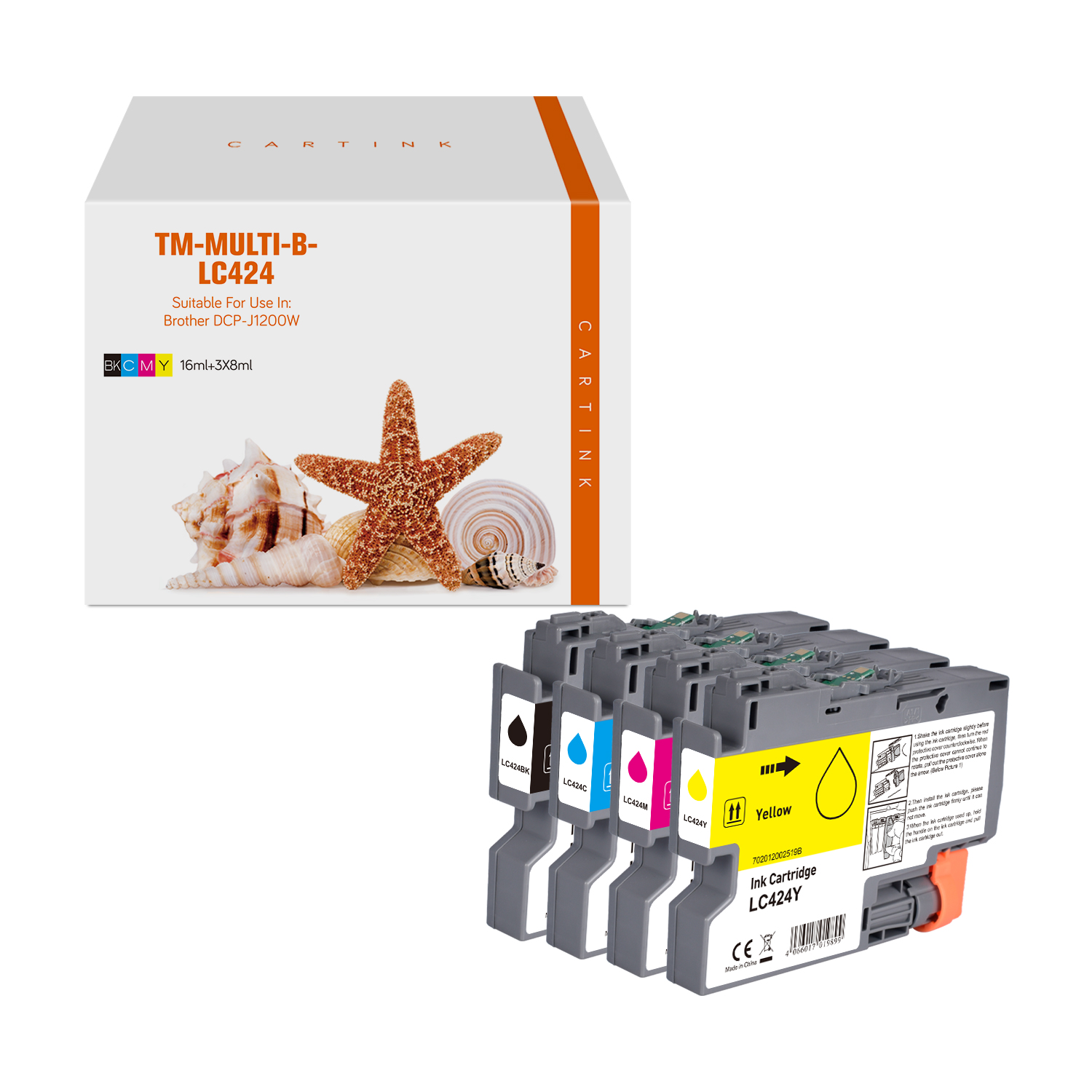 Multipack LC424 alternativ Tinte für Brother  / LC424VAL / BK16ml / C,M,Y8ml