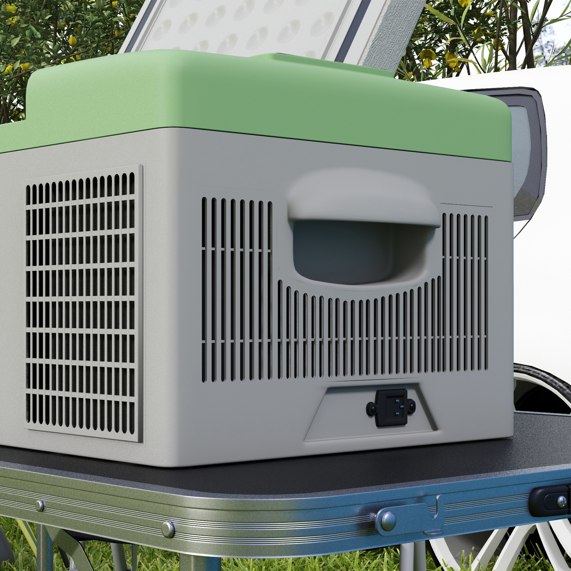 Autokühlschrank, Kühlbox, 16L, -20? bis 10?, ECO/MAX, 60x32x26cm, Grün/Grau