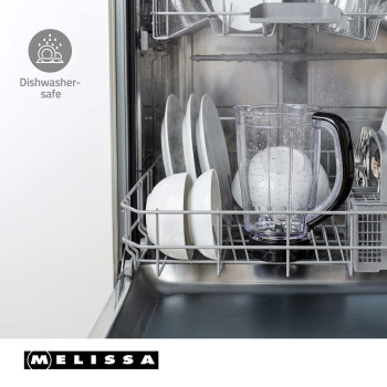 Blender | 800 W | 2 Geschwindigkeiten + Pulse | 4 Edelstahlklingen | 1,5-L-Kunststoffkanne| schwarz