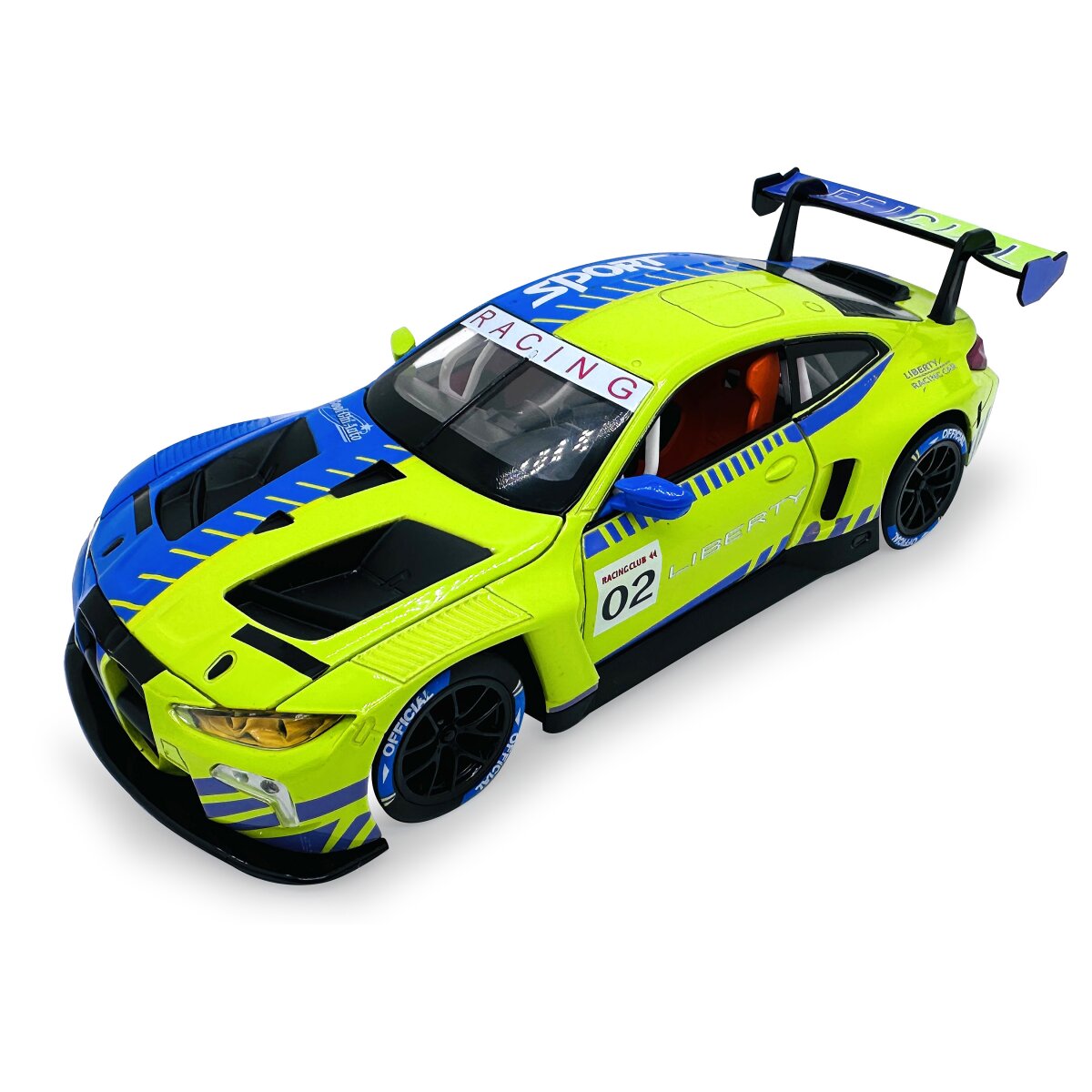 BMW M4 GT3 Diecast 1:24 grün inkl. Knopfzellen