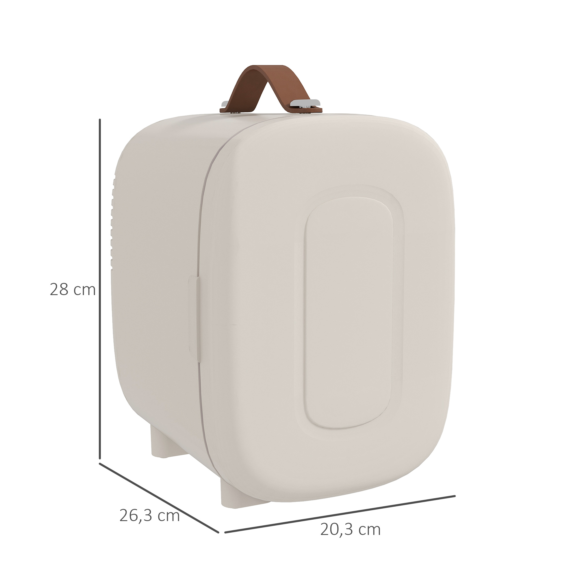 Mini Kühlschrank Kühlschrank Beauty Fridge, 4 L Fassungsvermögen, 20,3 x 26,3 x 28 cm, Cremeweiß