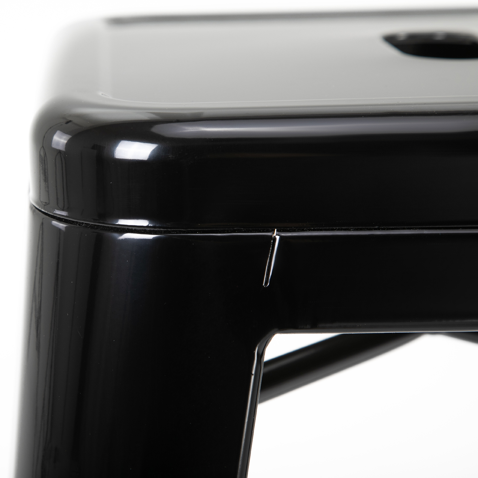 4er-Set Barhocker aus Metall, für drinnen und draußen, stapelbares Design, Schwarz