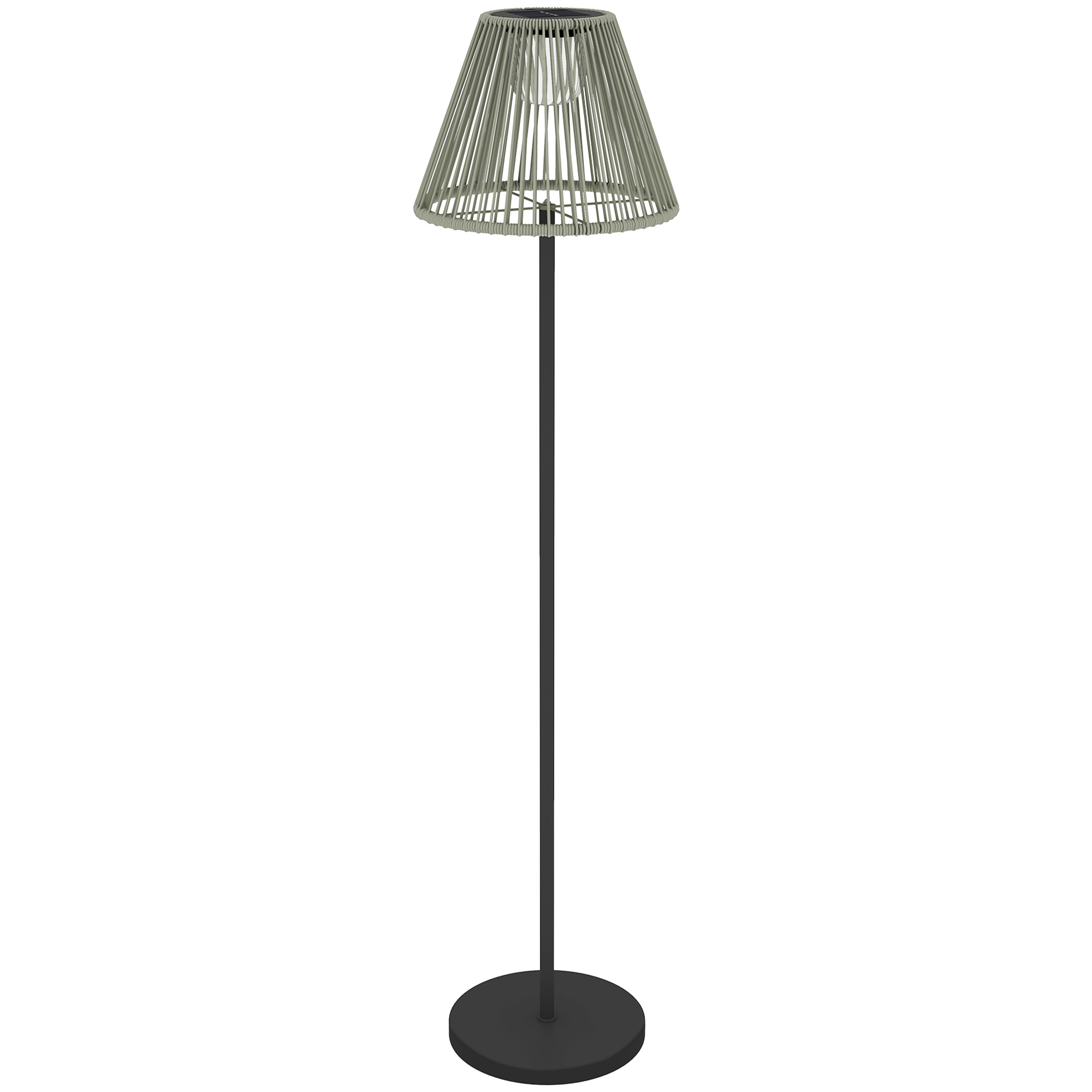 Solar Stehlampe Rattan Solarlampen mit Lichtsensor 25 LED-Lichte Solarleuchte im Boho-Stil Ø33 x 135 cm