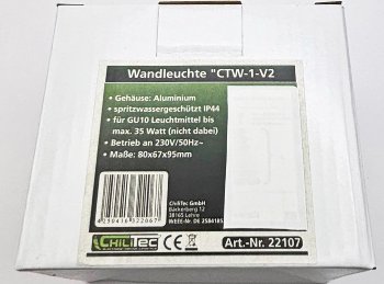 Außen-Wandleuchte "CTW-1" / für 1x GU10, IP44, Gehäuse weiß