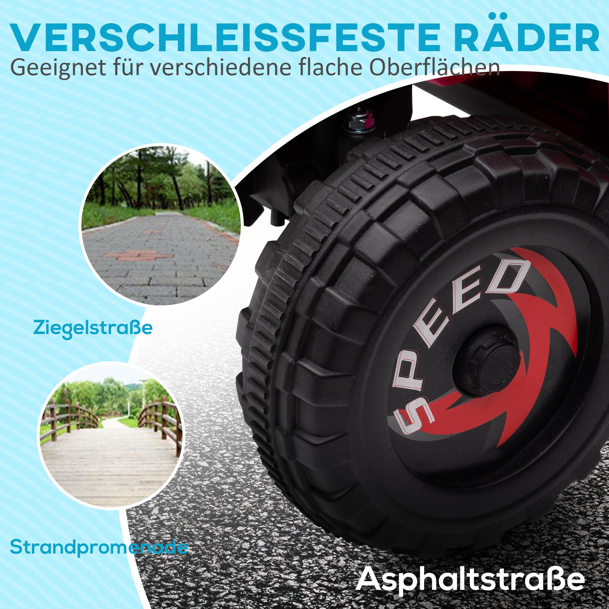 Elektro-Kinderquad, 2,5 km/h, Vorwärts- & Rückwärtsgang, für 18-36 Monate, Rosa