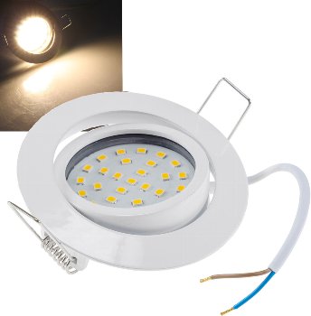 LED-Einbauleuchte "Flat-32" warmweiß - 80x32mm, 5W, 590lm, weißes Gehäuse LED-Einbauleuchte "Flat-32dim" warmweiß - 80x32mm, 5W, 590lm, weißes Gehäuse