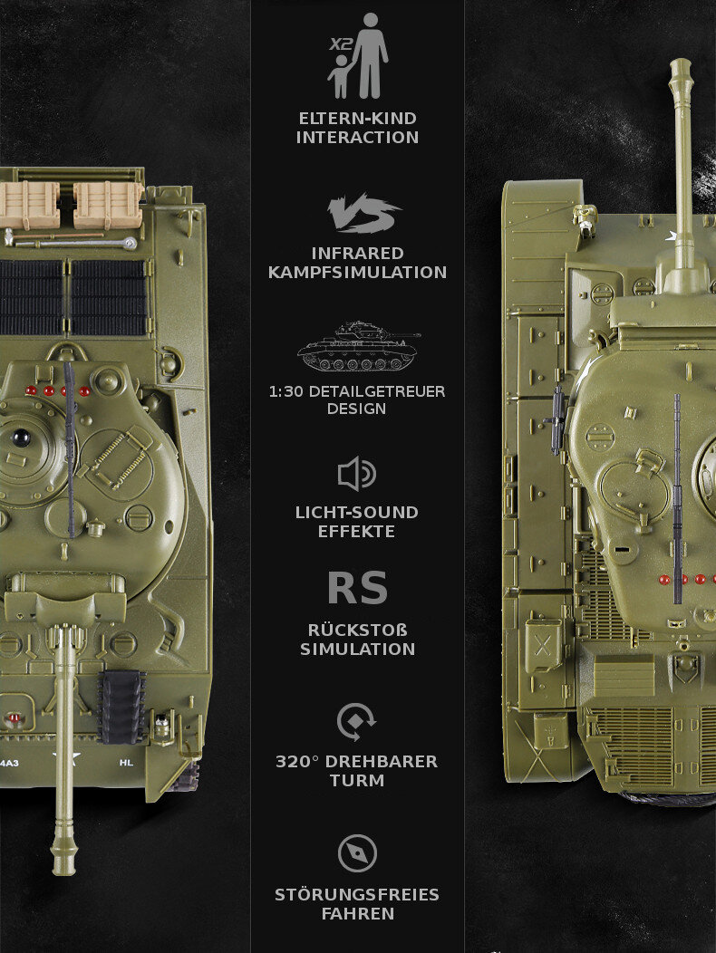 RC Panzer Battle 2er Set - Infrarot Kampfsystem - Gefechtssimulation