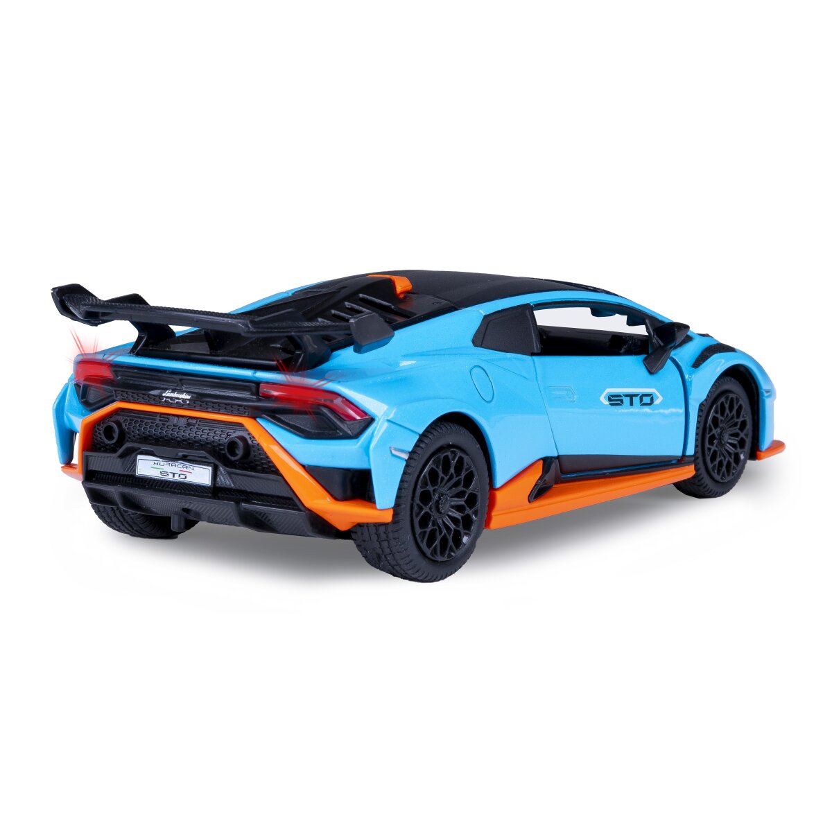 Lamborghini Huracán STO Diecast 1:32 blau inkl. Knopfzellen