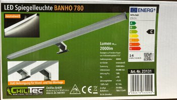 LED Spiegelleuchte "Banho 780", 230V,14W, 2000lm, 78cm, Neutralweiß
