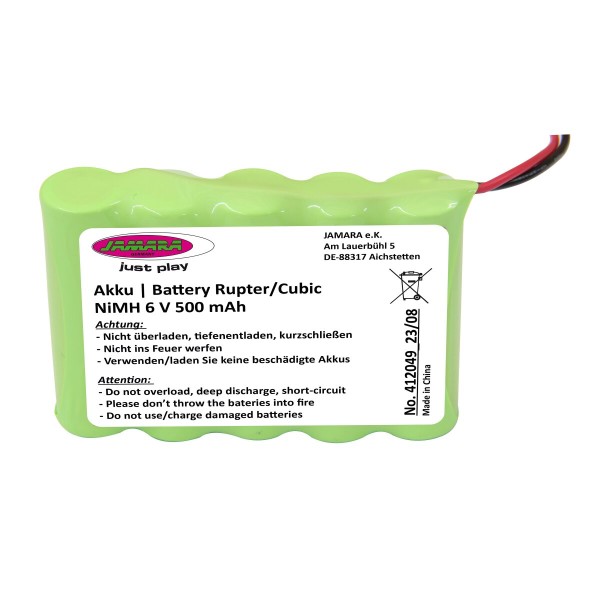 Akku Rupter/Cubic NiMh alt 6V 500mAh BEC-Anschluss