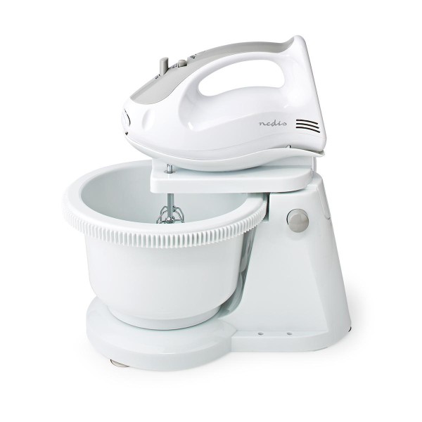 Handmixer | 200 W | 5 Geschindigkeitsstufen | Turbofunktion | Schüssel drehen / 2 Knethaken / 2 Quir