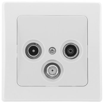 DELPHI Antennendose TV+Radio+Sat - inkl. Rahmen, UP, weiß