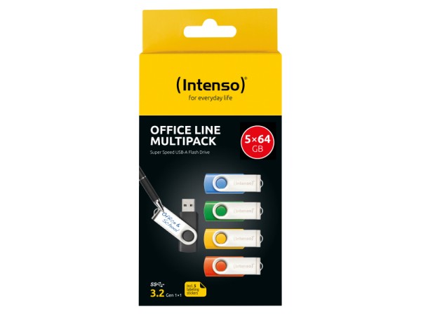 Intenso USB Flash Drive Office Line 64GB (3543595) USB 3.2 (5St. Multipack)