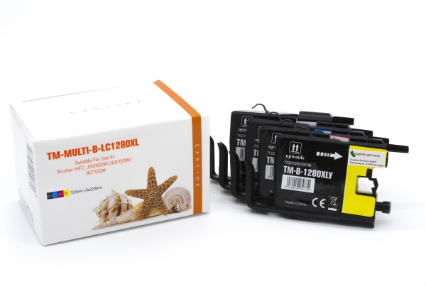 Multipack LC1280XL alternativ Tinte Brother / LC1280XLVALP / BK72,6ml / C,M,Y22,8ml