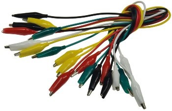 Prüfkabel-Set mit Kroko-Klemmen - je 45cm, verschiedene Farben, 10-teilig