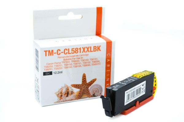 Canon 1998 C 001 / CLI581XXLBK kompatibel, Tintenpatrone schwarz, JetTec