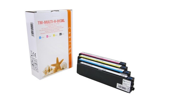 Multipack 913XL alternativ Tinte HP / L0R95AE /F6T77AE/78/79 / BK80ml / C,M,Y47ml