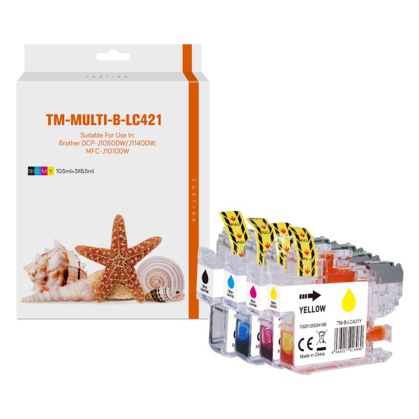 Multipack LC421 alternativ Tinte Brother / LC421VAL / BK10,5ml / C,M,Y6,5ml