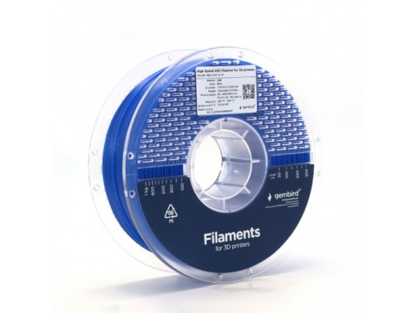 Gembird High Speed ABS Filament 1.75mm 1kg Blau - 3DP-ABS1.75HY-01-B