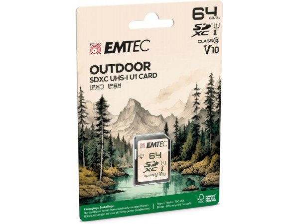 Emtec Speicherkarte SDXC 64GB UHS-I V10 CL10 OUTDOOR IPX6 IPX7