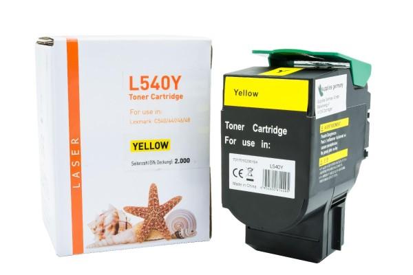 Lexmark C540H1YG / C540H1YG kompatibel, Tonerkartusche gelb, 2.000 Seiten