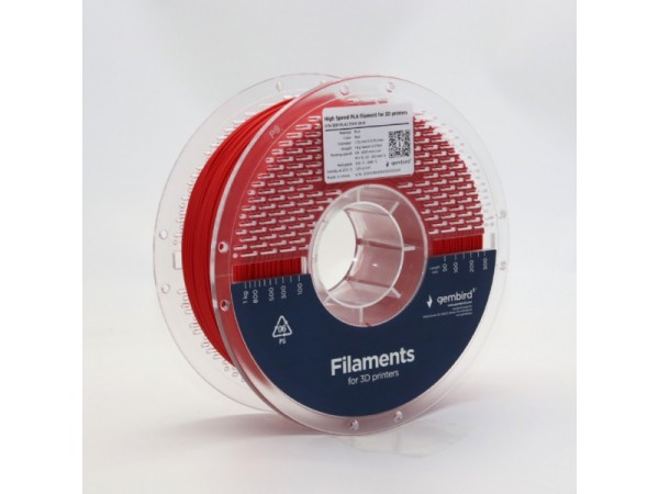 Gembird High Speed PLA Filament 1.75mm 1kg Rot - 3DP-PLA1.75HY-01-R