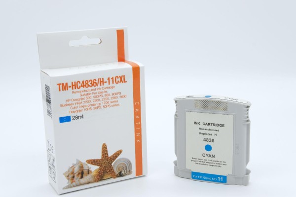 C4836 / H11 / Refill Tinte cyan HP / C4836A / 28ml