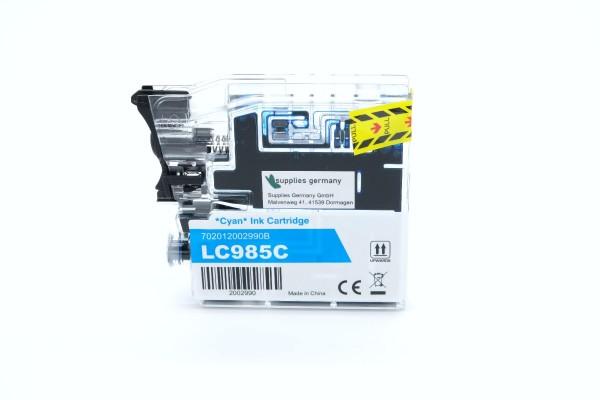 Brother LC-1100 C / LC985C kompatibel, Tintenpatrone cyan, 19ml