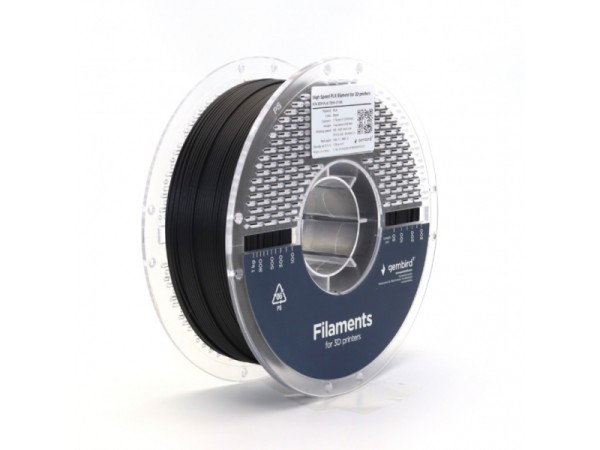Gembird High Speed PLA Filament 1.75mm 1kg Schwarz - 3DP-PLA1.75HY-01-BK