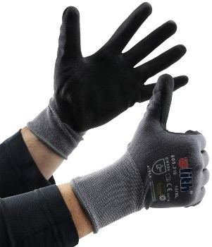 Profi Arbeits-Handschuhe mit Kautschuk- - Beschichtung, Ökotex 100, Größe 9