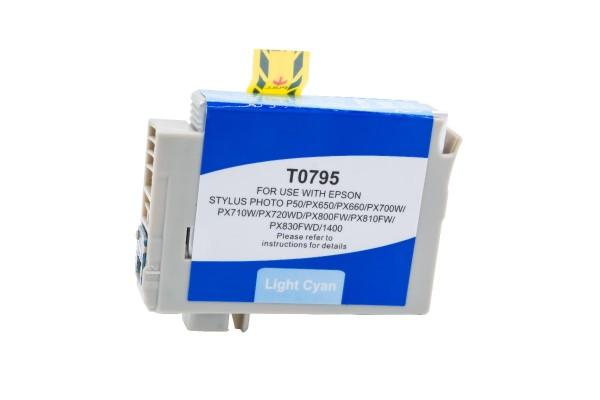 Epson C 13 T 07954010 / T079540 kompatibel, Tintenpatrone cyan, 11ml