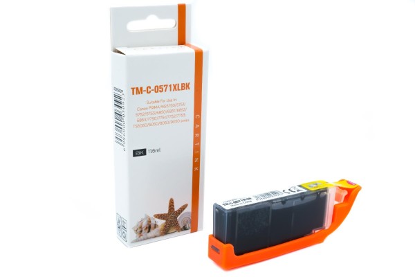 CLI571BK alternativ Tinte black Ca / 0385C001 / 11,6ml / mit Chip
