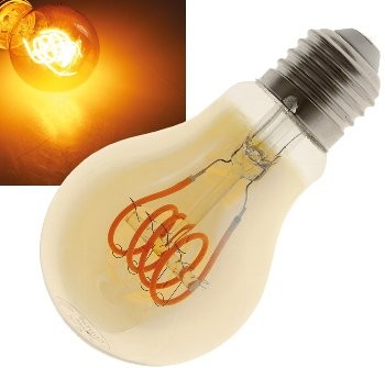 LED Glühlampe E27 "Vintage G70" - 2200k, 249lm, 230V/4W, warmweiß/amber