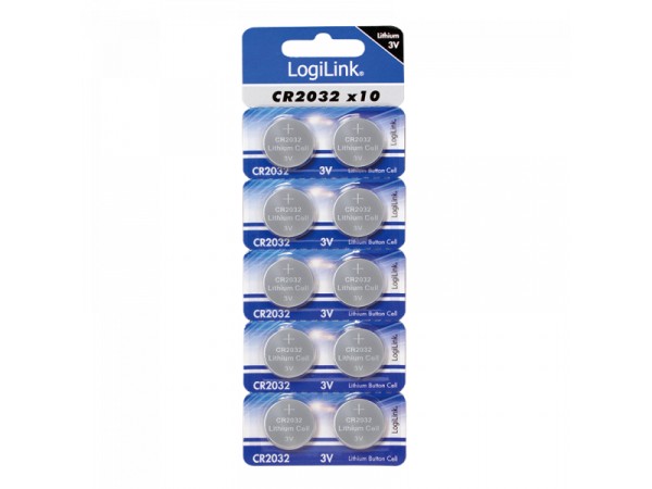 LogiLink Ultra Power CR2032 Lithium Knopfzelle, 3V, 10er Pack CR2032B10