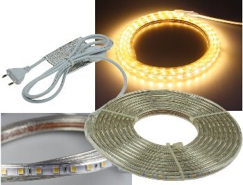 LED-Stripe "Ultra-Bright" 230V, 5,0m - 600 Lumen/Meter, warmweiß