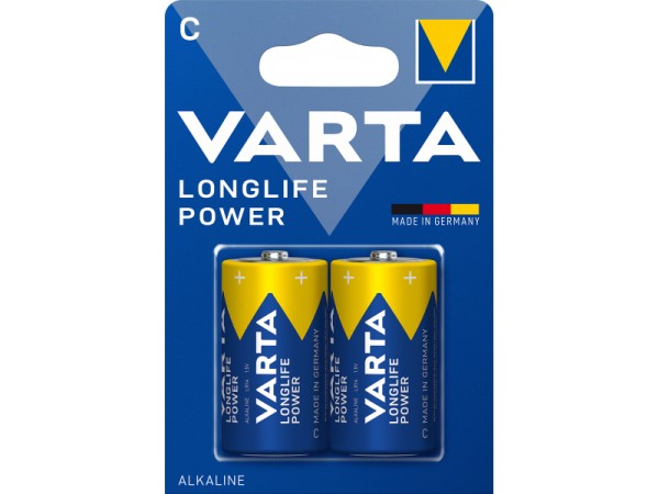 Varta Batterie Alkaline, Baby, C, LR14, 1.5V - Longlife Power (2-Pack)